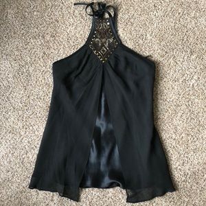 Express dressy black tank, 100% silk, size Small